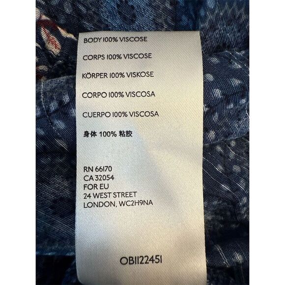 Maeve by Anthropologie Women's Letizia Ruffled Blouse Size S Blue Floral Boho - Picture 9 of 9